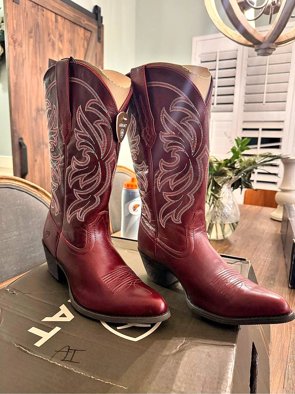 Ariat Heritage J Toe Stretchfit Western Boot Burgundy US 11 B NWT